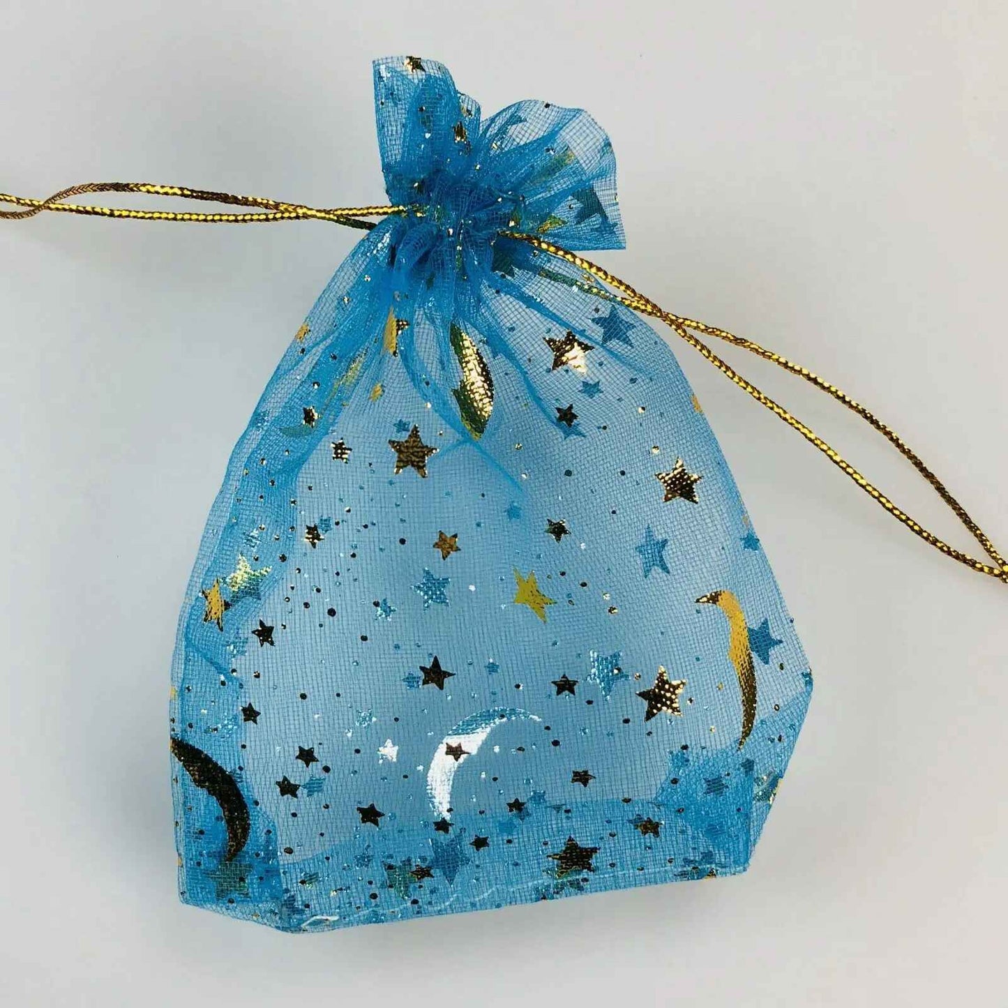 5pcs  Moon & Star Organza Drawstring Bag