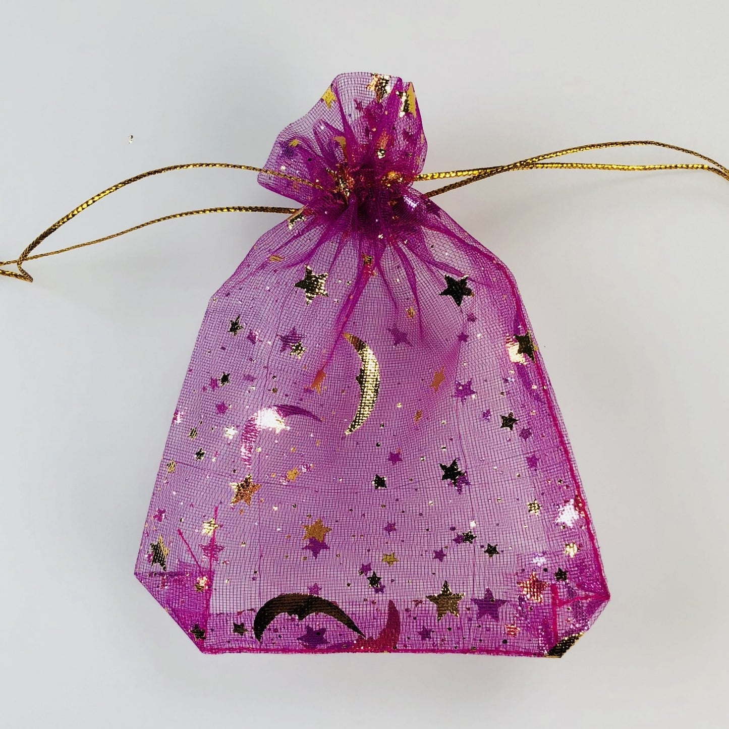 5pcs  Moon & Star Organza Drawstring Bag