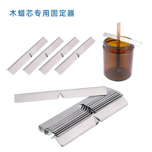 Steel Candle Wooden Wick Holder