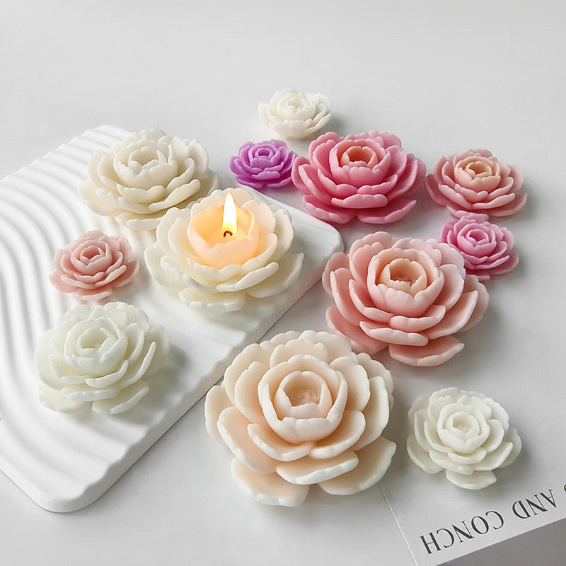 Camellia Flower Candle Silicone Mold