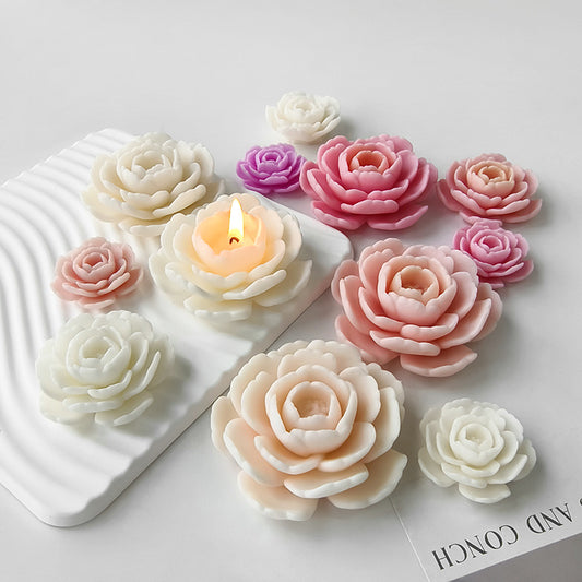 Camellia Flower Candle Silicone Mold
