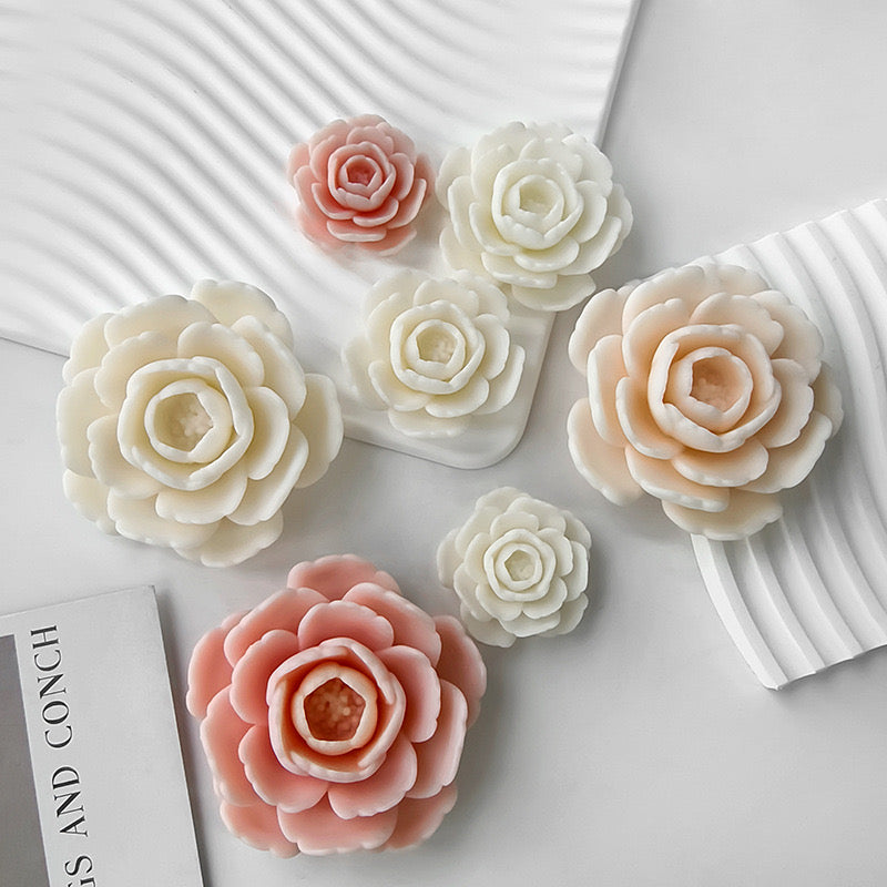 Camellia Flower Candle Silicone Mold