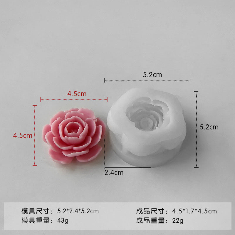 Camellia Flower Candle Silicone Mold