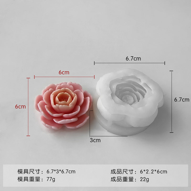 Camellia Flower Candle Silicone Mold
