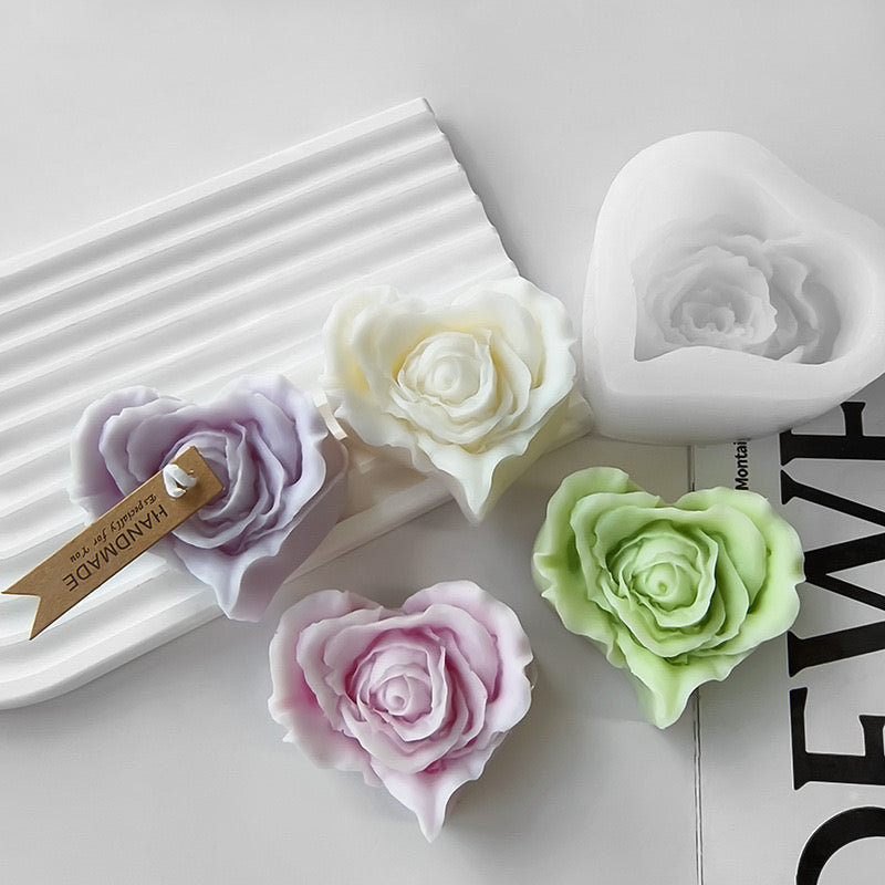 Heart Flower Candle Silicone Mold