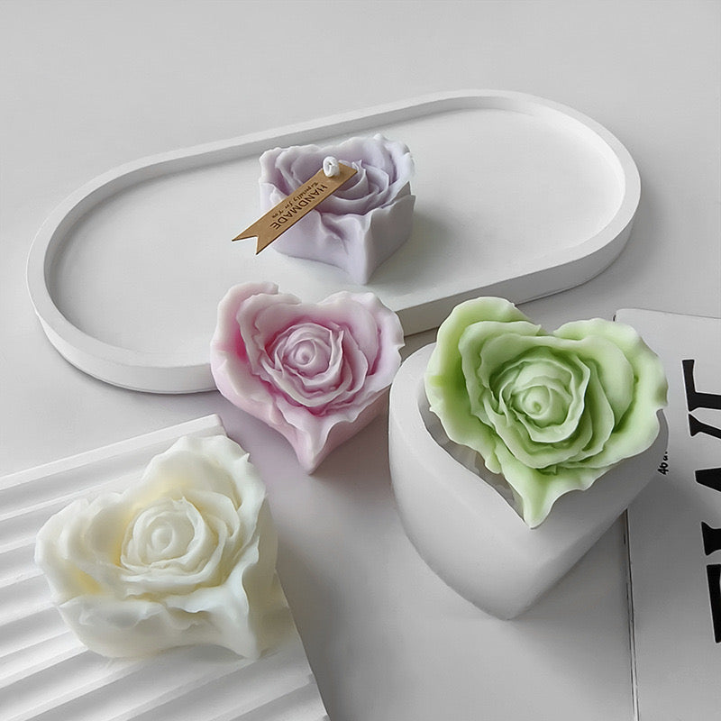 Heart Flower Candle Silicone Mold