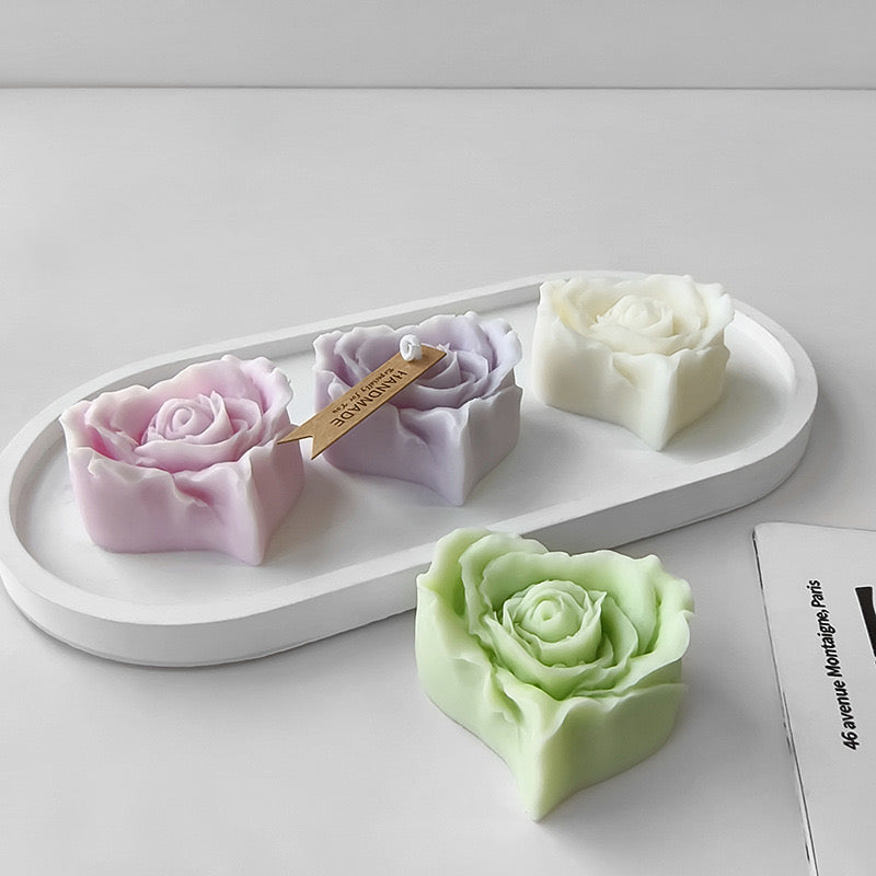 Heart Flower Candle Silicone Mold