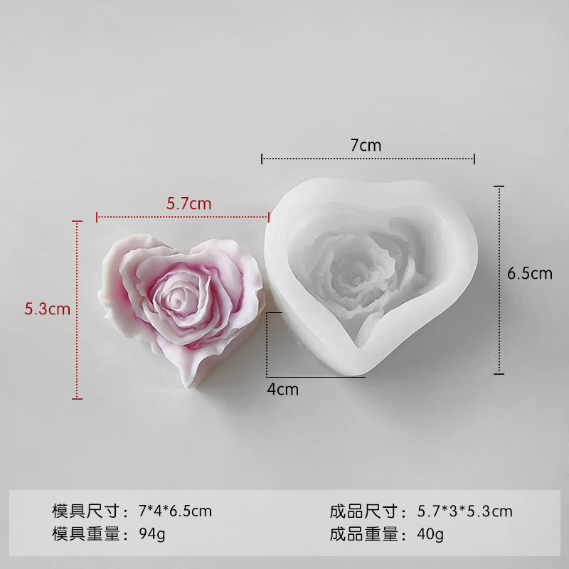 Heart Flower Candle Silicone Mold