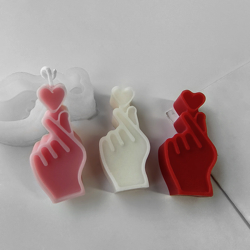 Heart Gesture Candle Silicone Mold
