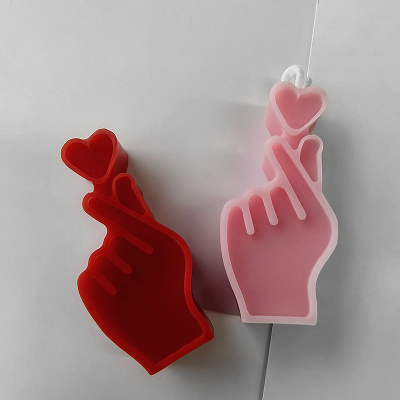 Heart Gesture Candle Silicone Mold