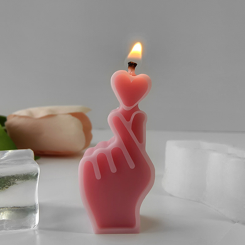 Heart Gesture Candle Silicone Mold
