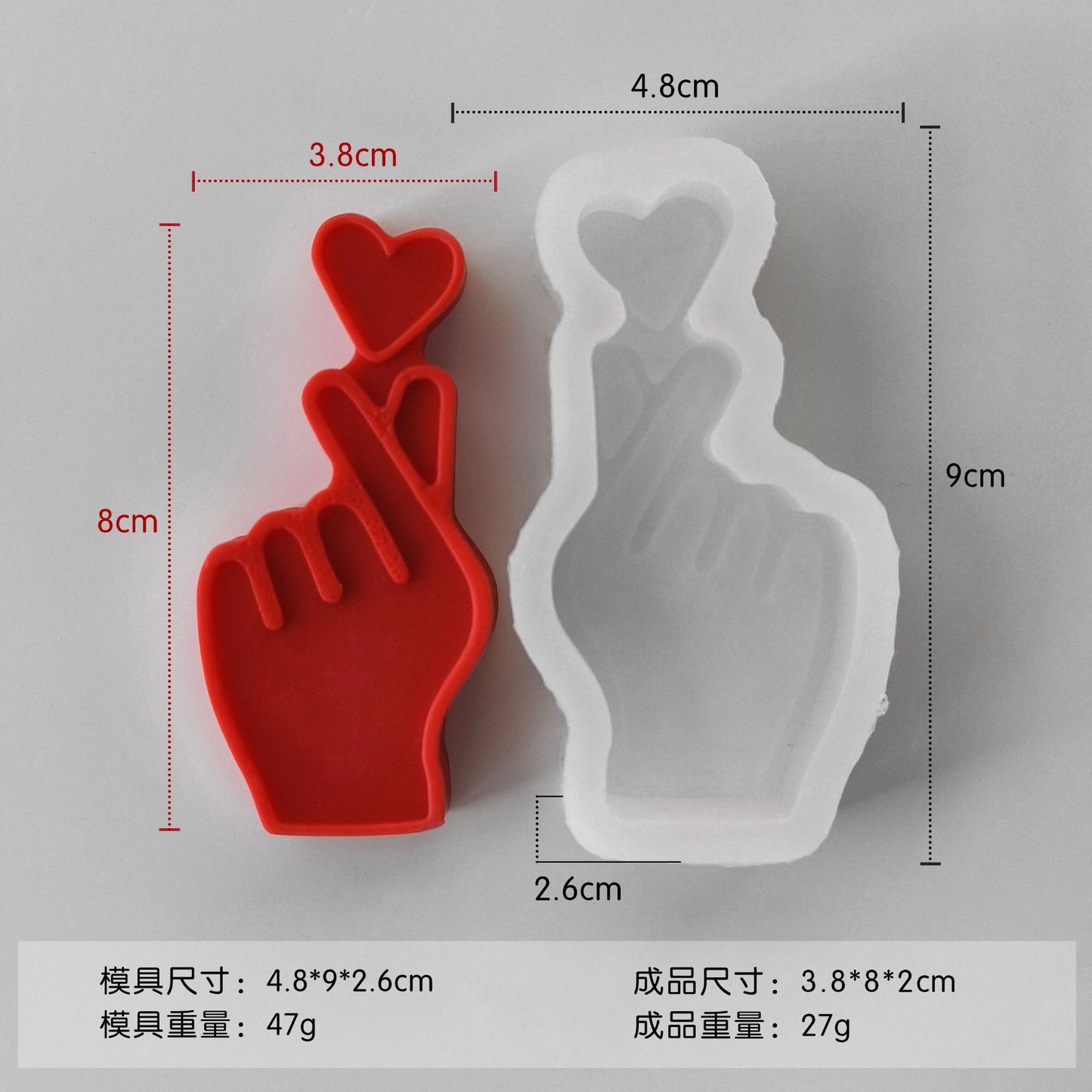 Heart Gesture Candle Silicone Mold