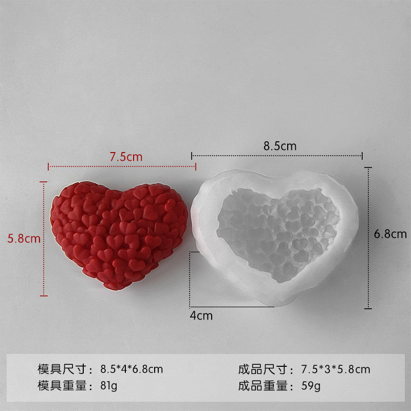 Heart Flower Silicone Candle Mold