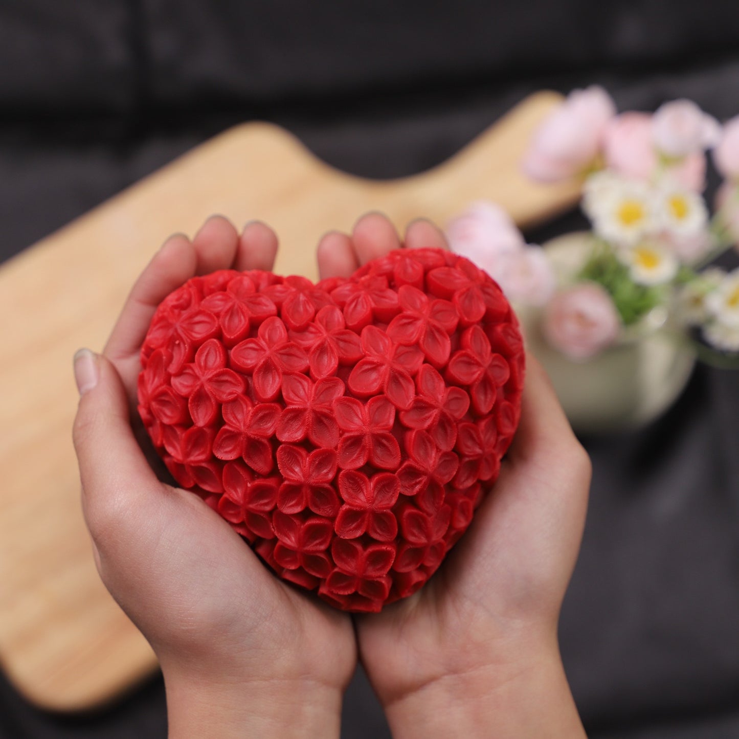 Heart Flower Silicone Candle Mold