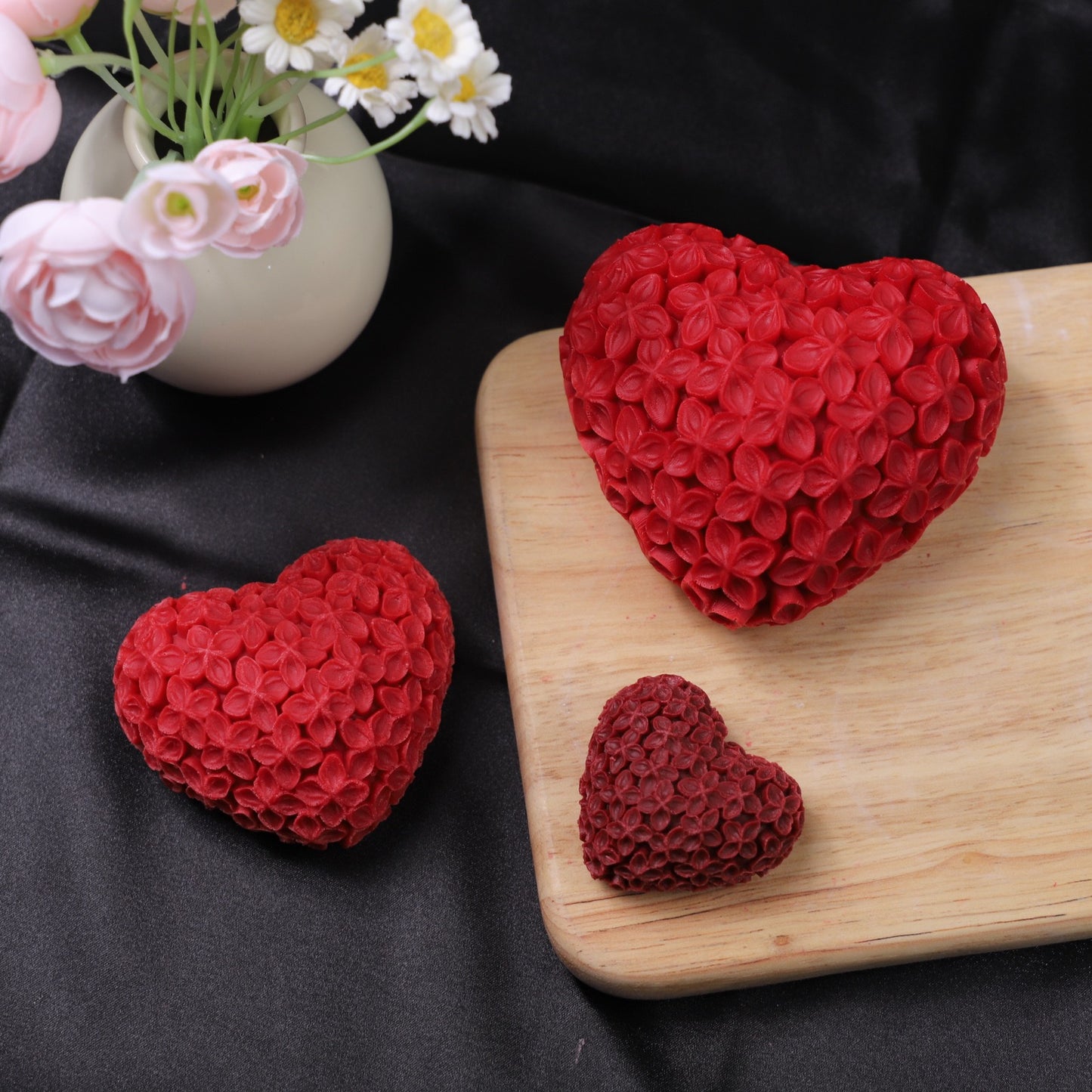 Heart Flower Silicone Candle Mold