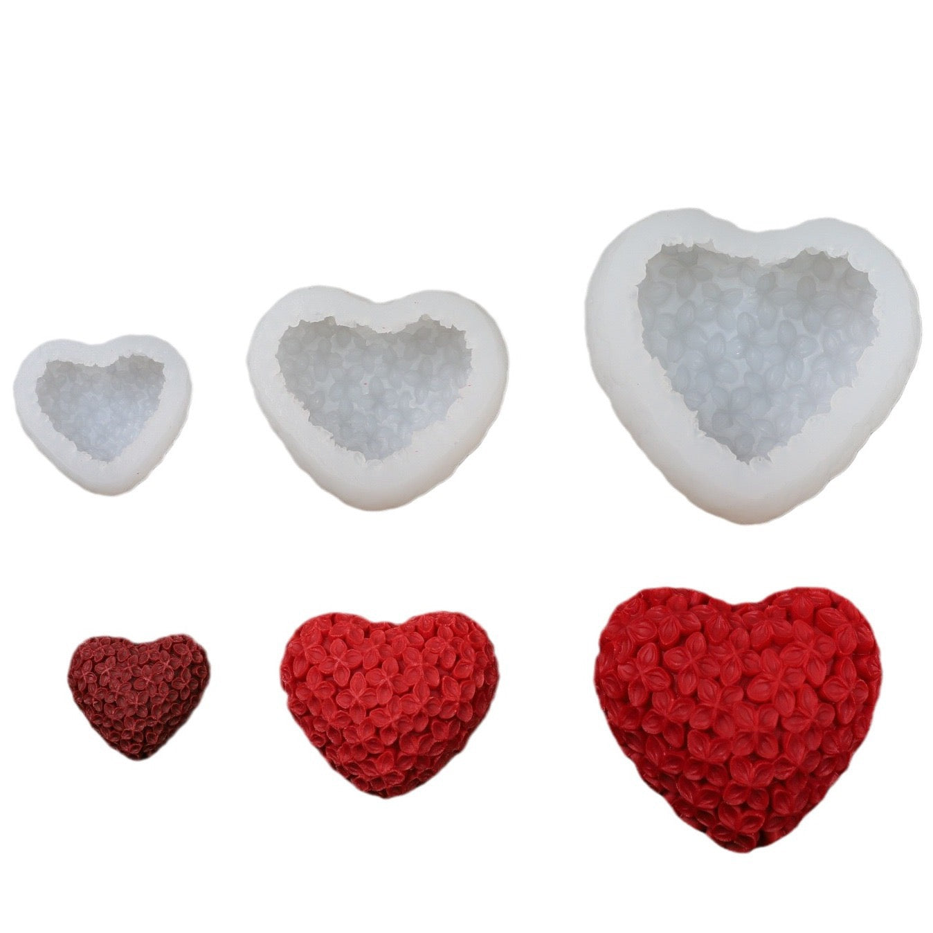 Heart Flower Silicone Candle Mold