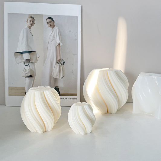 Geometric Spiral Candle Silicone Mold