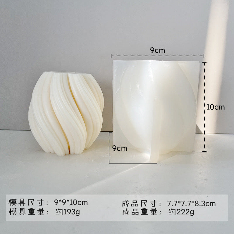 Geometric Spiral Candle Silicone Mold