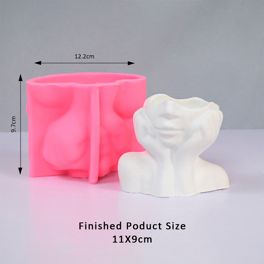 Lady's Face Vase Silicone Mold
