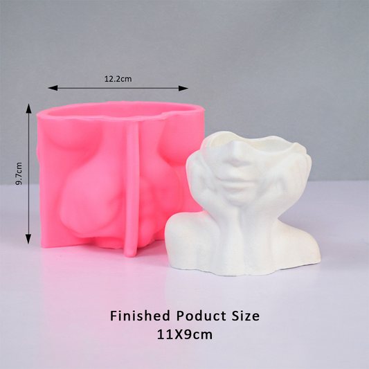 Lady's Face Vase Silicone Mold