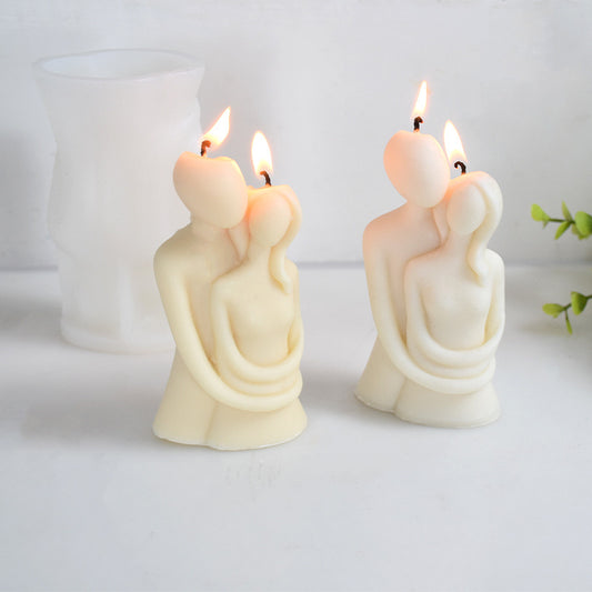 Embracing Couple Candle Silicone Mold