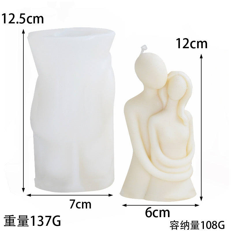 Embracing Couple Candle Silicone Mold