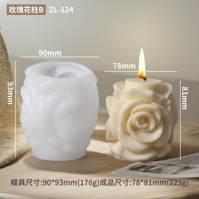 Twin Rose Candle Silicone Mold