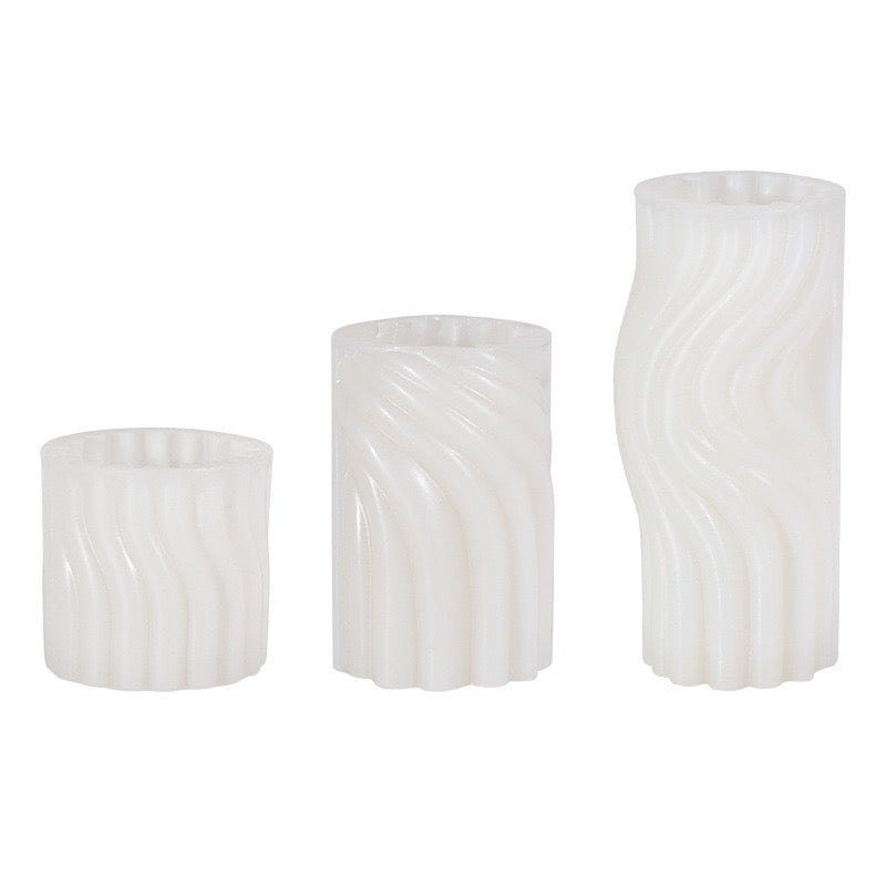 Wave-shaped cylindrical Candle Silicone Mold