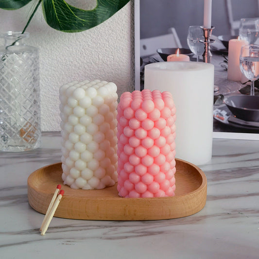 Bubble  Cylindrical Candle Silicone Mold