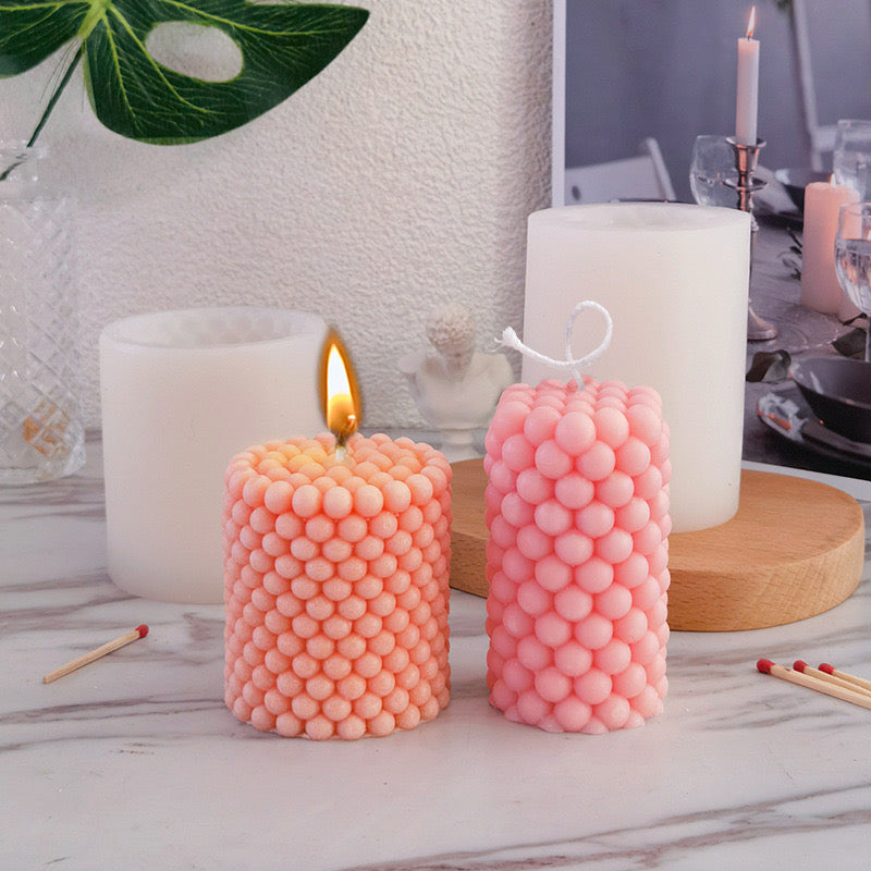 Bubble  Cylindrical Candle Silicone Mold
