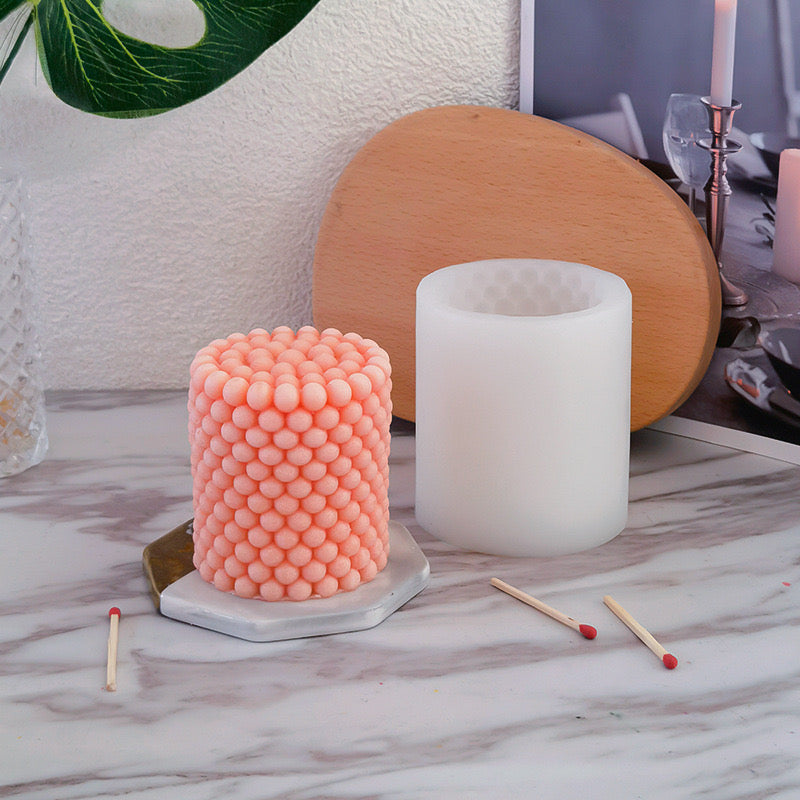 Bubble  Cylindrical Candle Silicone Mold
