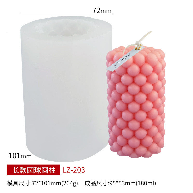 Bubble  Cylindrical Candle Silicone Mold