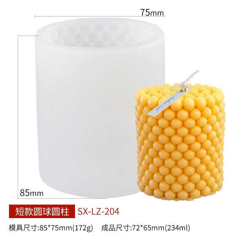 Bubble  Cylindrical Candle Silicone Mold