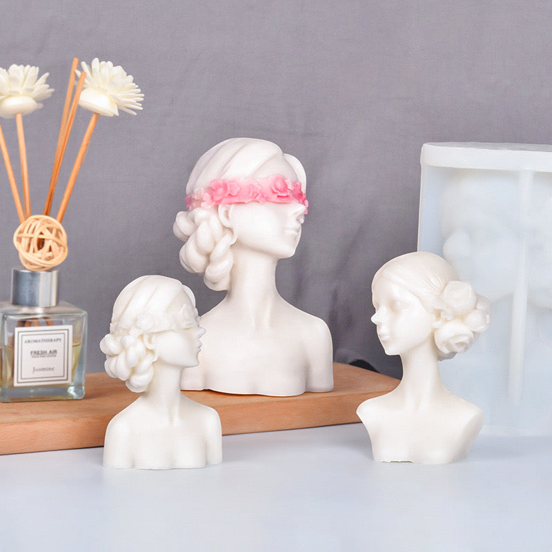 Blindfold Lady Candle Silicone Mold