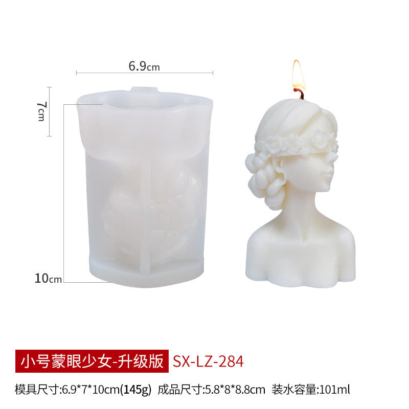 Blindfold Lady Candle Silicone Mold