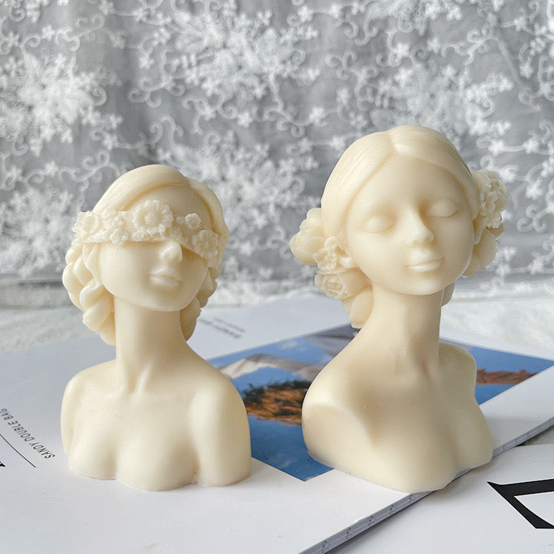 Blindfold Lady Candle Silicone Mold
