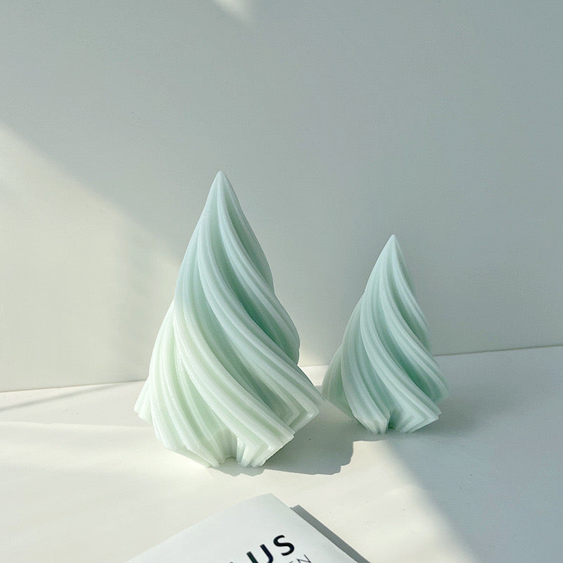 Spiral Triangle Candle Silicone Mold