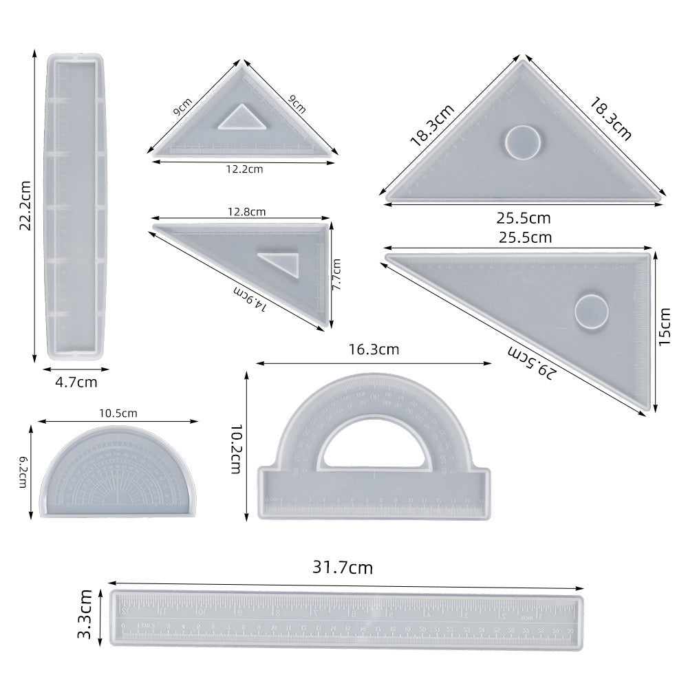 Ruler and Math Set Silicone Mold
