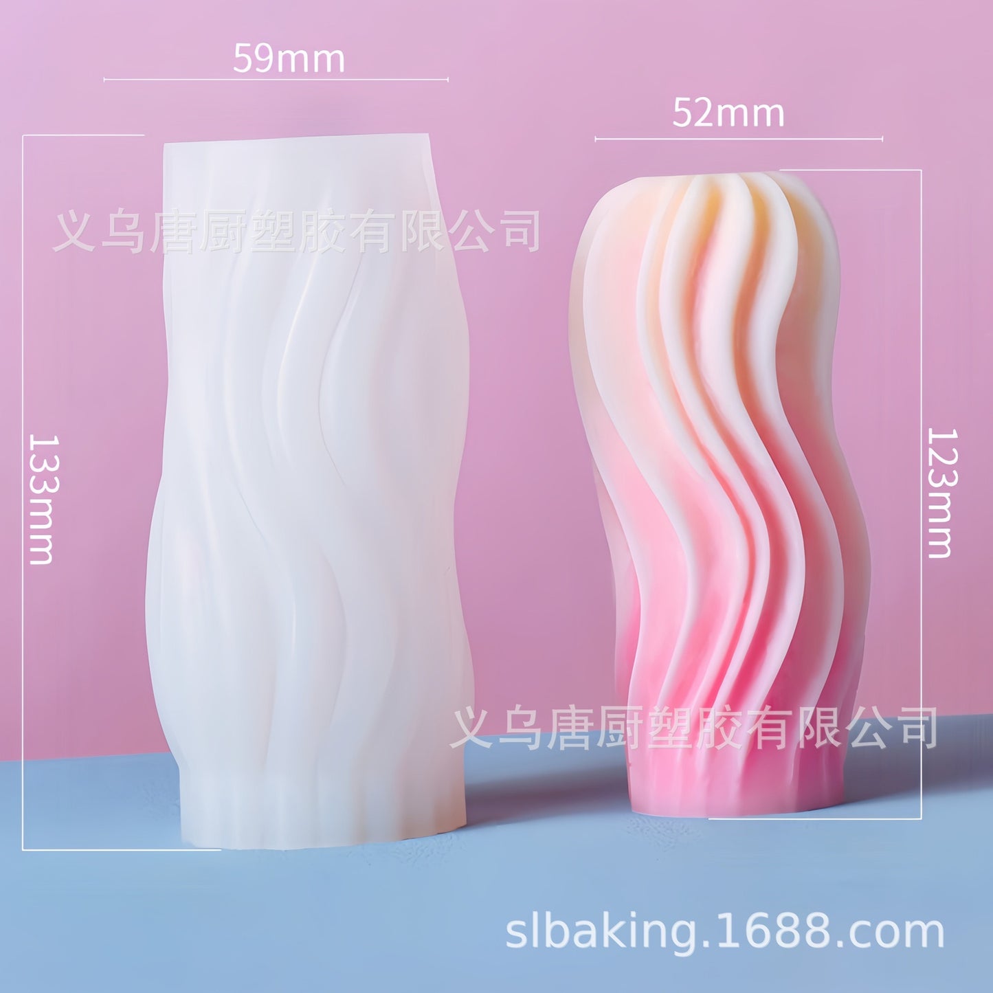 Striped Cylinder Pillar Candle Silicone Mold