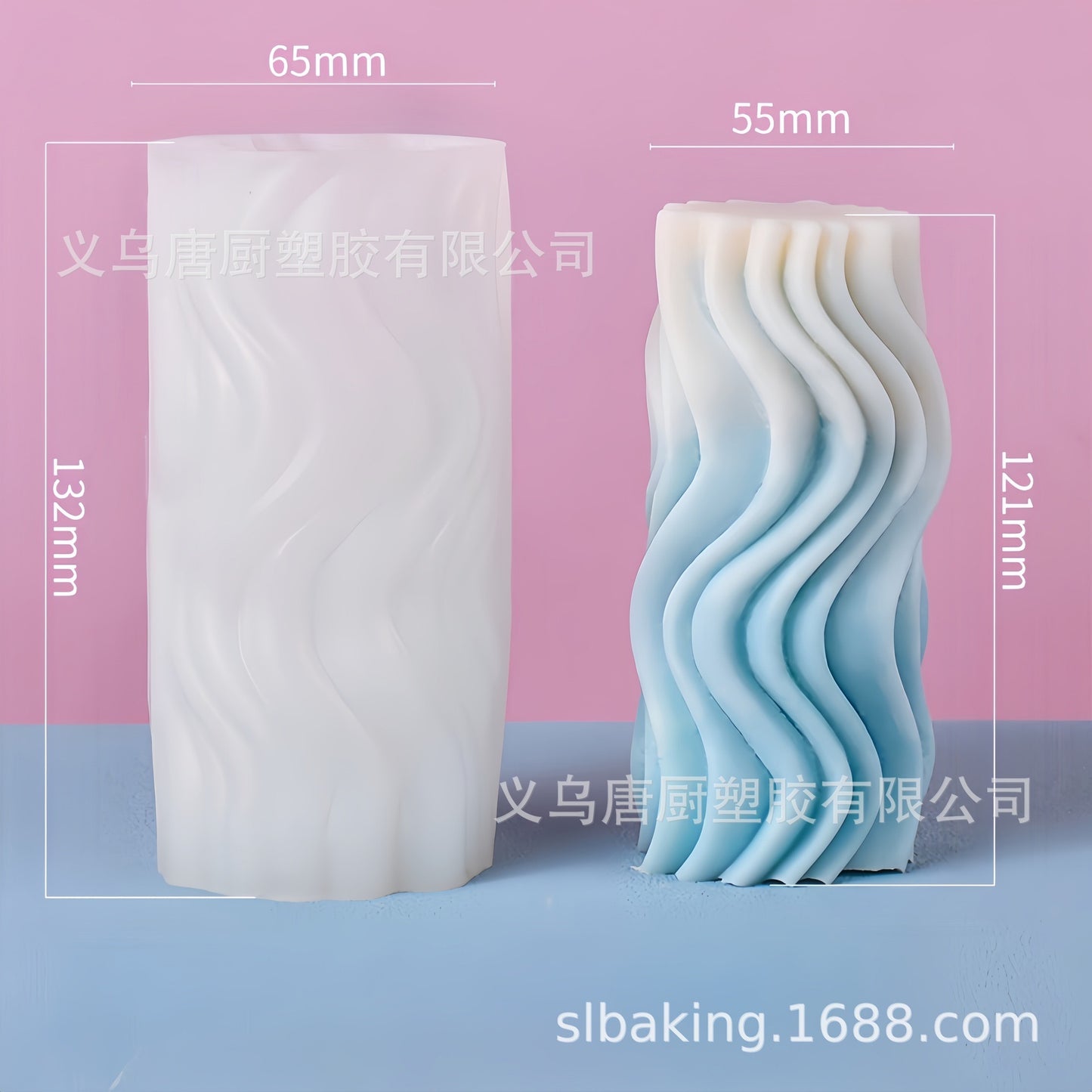 Striped Cylinder Pillar Candle Silicone Mold