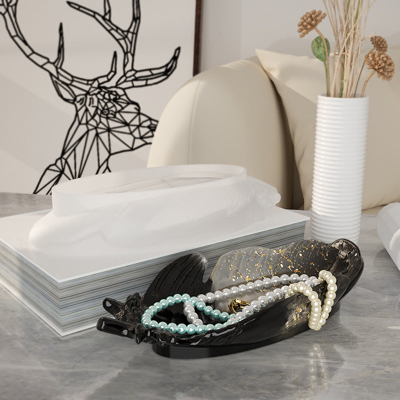 Feather Trinket Tray Silicone Mold