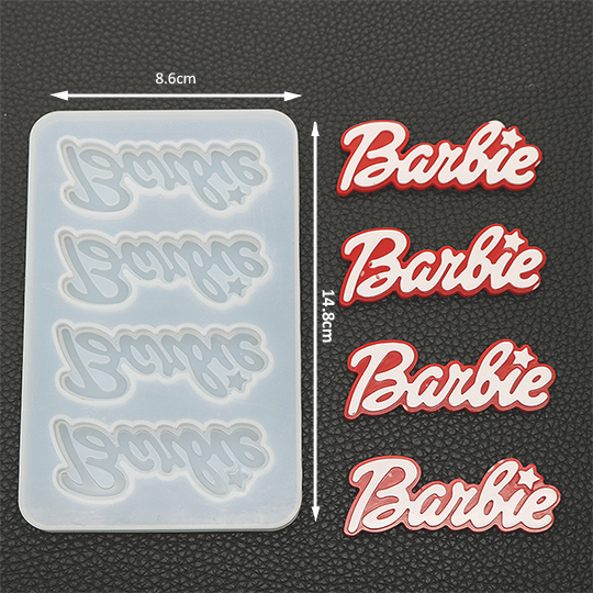 Barbie Text Keychain Silicone Mold