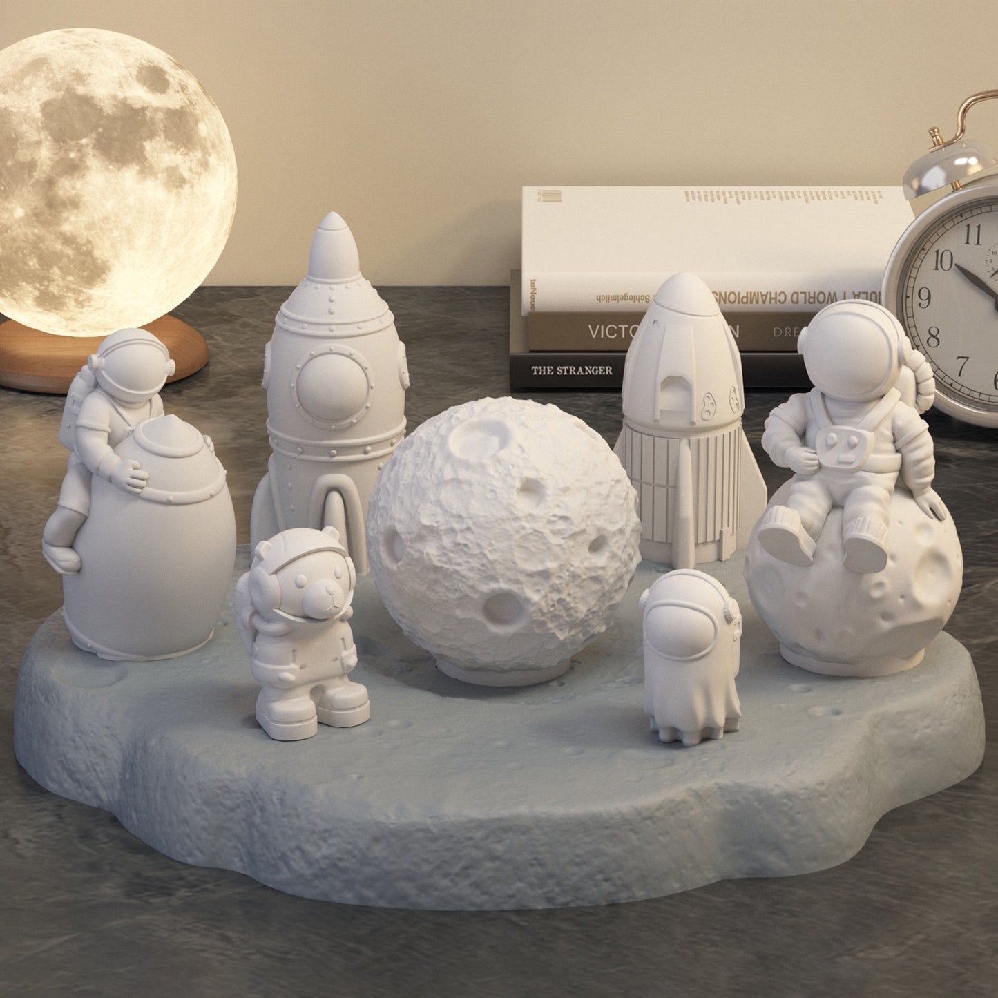 Astronaut Moon Rocket Among Us Decor Silicone Mold