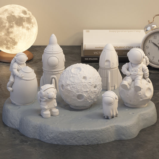 Astronaut Moon Rocket Among Us Decor Silicone Mold