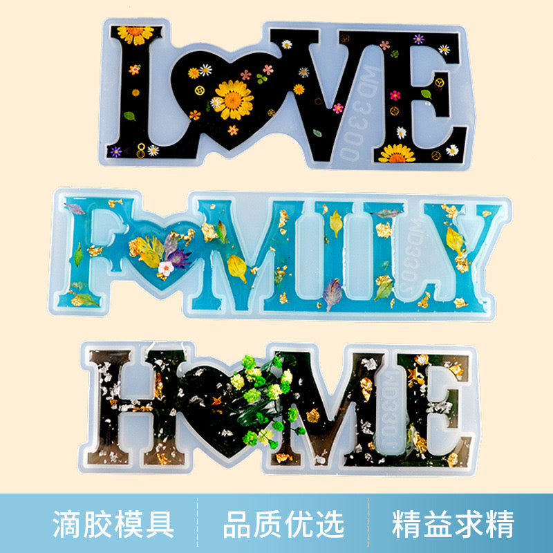 Love Family Home Decor Silicone Mold