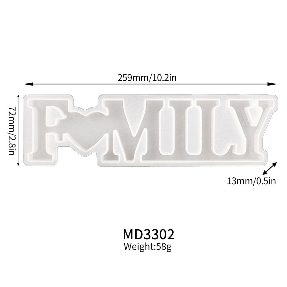 Love Family Home Decor Silicone Mold