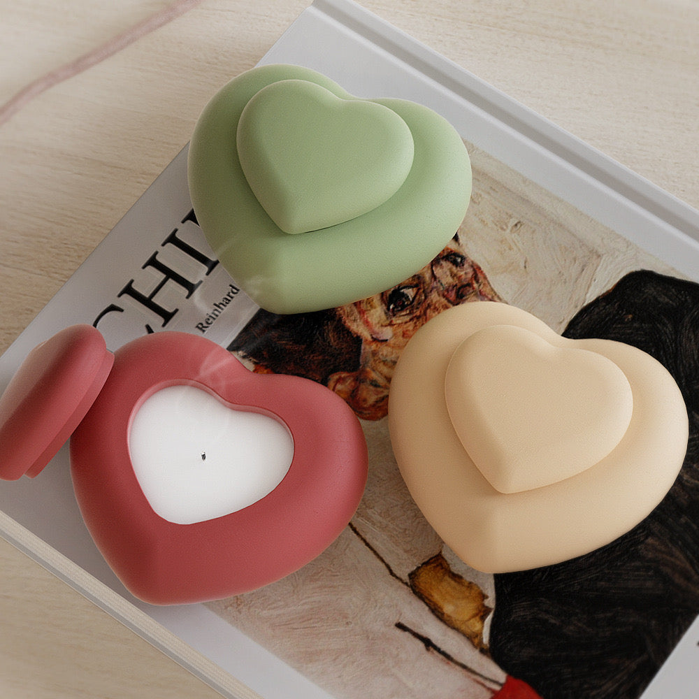 Heart Storage/ Candle Jar Silicone Mold