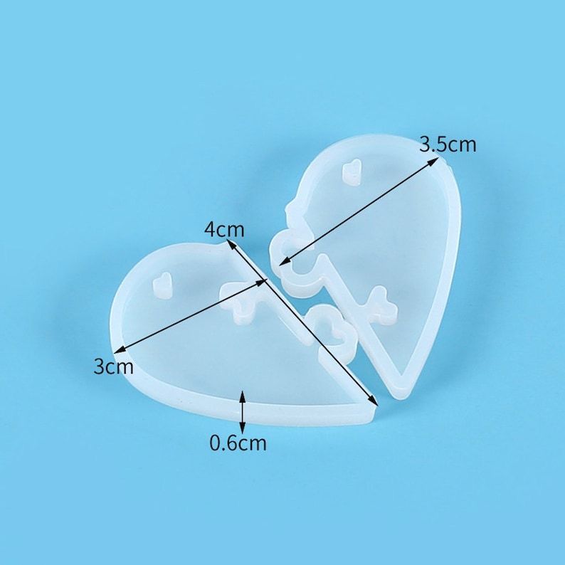 Puzzle Heart Keychain Silicone Mold