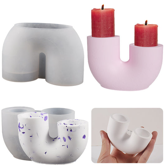 U-Shape Candle Holder Silicone Mold