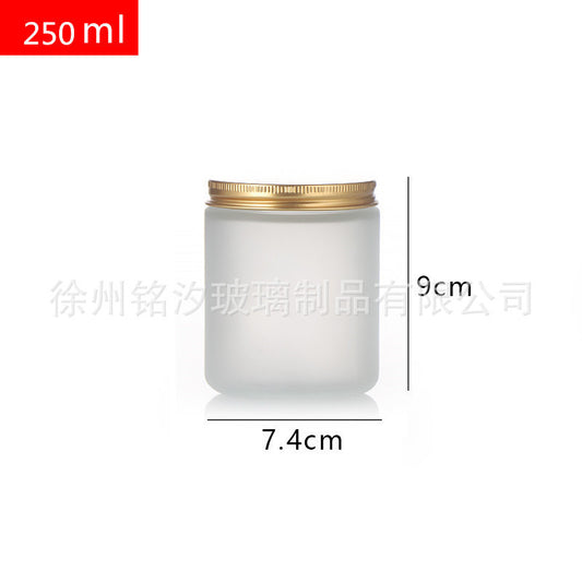 Frosted Candle Jar Glass Bottle